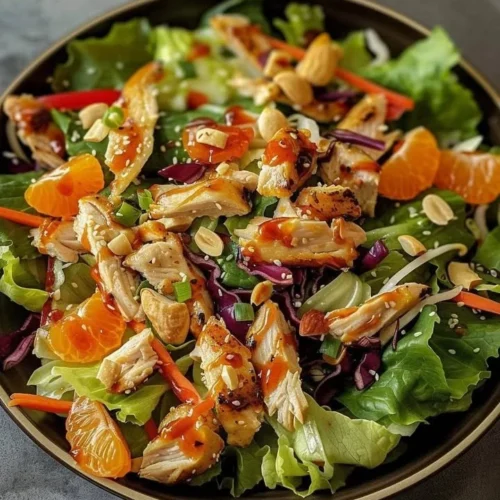 Delicious Crunchy Asian Chicken Salad with fresh ingredients and vibrant colors