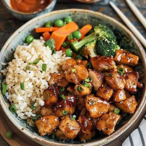 Delicious Hibachi Chicken served with grilled vegetables and rice