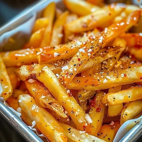 Delicious Louisiana Voodoo Fries topped with spicy seasoning and herbs