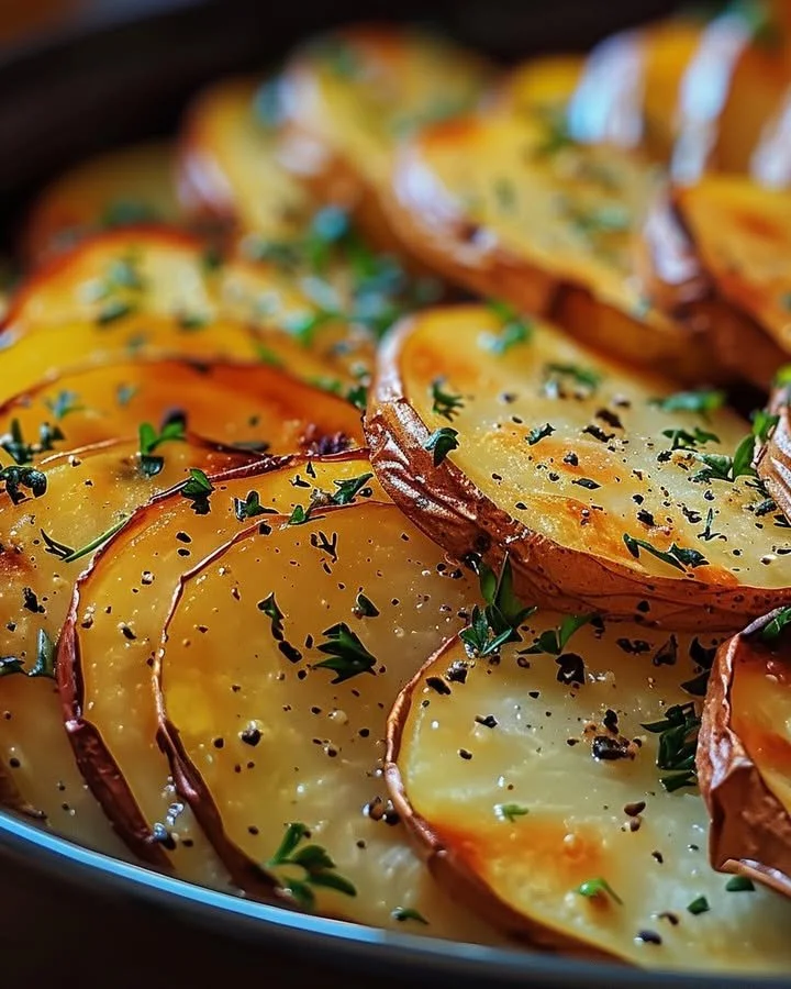 Sliced baked potatoes served on a plate with toppings.