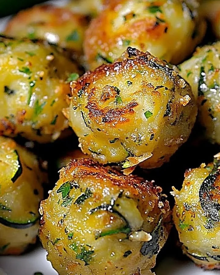 Homemade zucchini garlic bites served on a plate